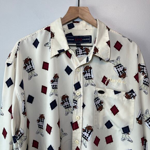 Vintage Y2K Phat Farm Men's Bull Print Long Sleeve Button Shirt Size X-Large - Picture 2 of 8